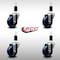 Service Caster 3.5'' SS Solid Poly Wheel Swivel 1-3/8'' Expanding Stem Caster Set, 4PK SCC-SSEX20S3514-SPUS-138-4 - alternate 2